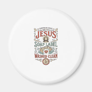 Jesus Seifen Etikett Gewaschen Sauber Jesus Seife Magnet