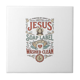 Jesus Seifenetikett Gewaschen Sauber Jesus Seife G Fliese