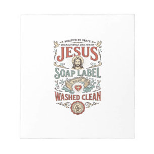Jesus Seifenetikett Gewaschen Sauber Jesus Seife G Notizblock