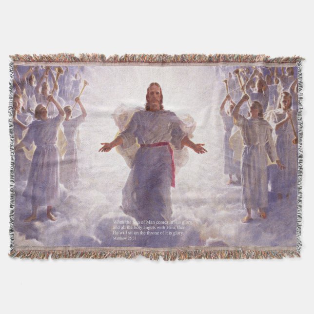 Jesus & seine Engel Throw Blanket Decke (Vorderseite)