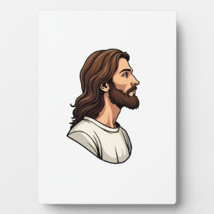 Jesus Seitenprofil Vintage Gravur T-Shirt 2 Fotoplatte