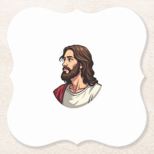 Jesus Seitenprofil Vintage Gravur T-Shirt 2 Untersetzer