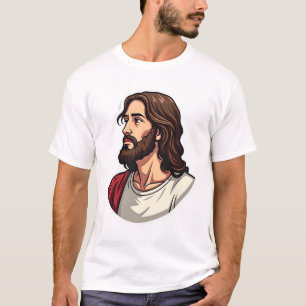 Jesus Seitenprofil Vintage Gravur Tee 2