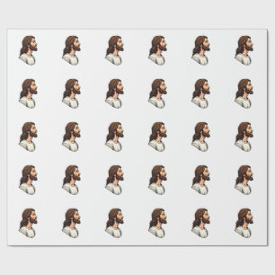 Jesus Seitenprofil Vintage Gravur Tee 2 Geschenkpapier