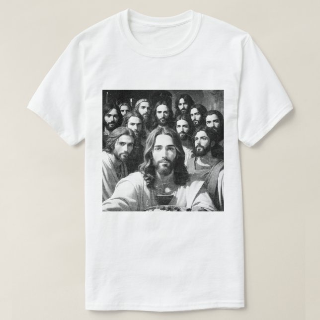Jesus selbt mit 12 Jüngern T-Shirt (Design vorne)