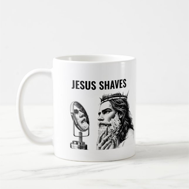 Jesus Shaves - Funny Jesus Meme Kaffeetasse (Links)