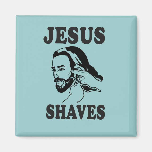 JESUS SHAVES MAGNET (Vorne)