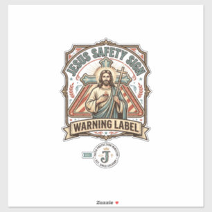 Jesus-Sicherheitsschild Warnschild Jesus-Sicherhei Aufkleber