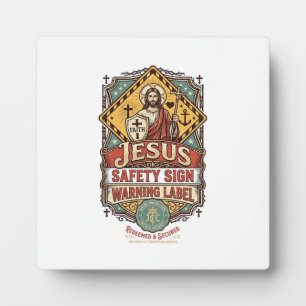 Jesus-Sicherheitsschild Warnschild Jesus-Sicherhei Fotoplatte
