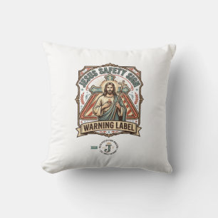 Jesus-Sicherheitsschild Warnschild Jesus-Sicherhei Kissen