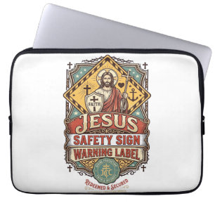Jesus-Sicherheitsschild Warnschild Jesus-Sicherhei Laptopschutzhülle