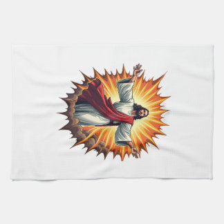 Jesus-Sieg-Burst-Vintage-Stickerei-Shirt Geschirrtuch