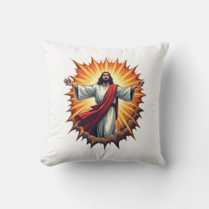 Jesus-Sieg-Burst-Vintage-Stickerei-Shirt Kissen