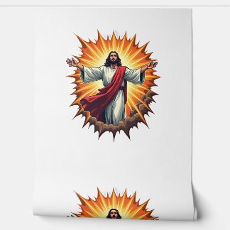 Jesus-Sieg-Burst-Vintage-Stickerei-Shirt Tapete