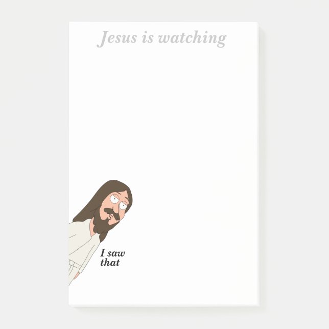 Jesus sieht sich das Gewitter-Meme nach dem it®-Hi Post-it Klebezettel (Vorderseite)