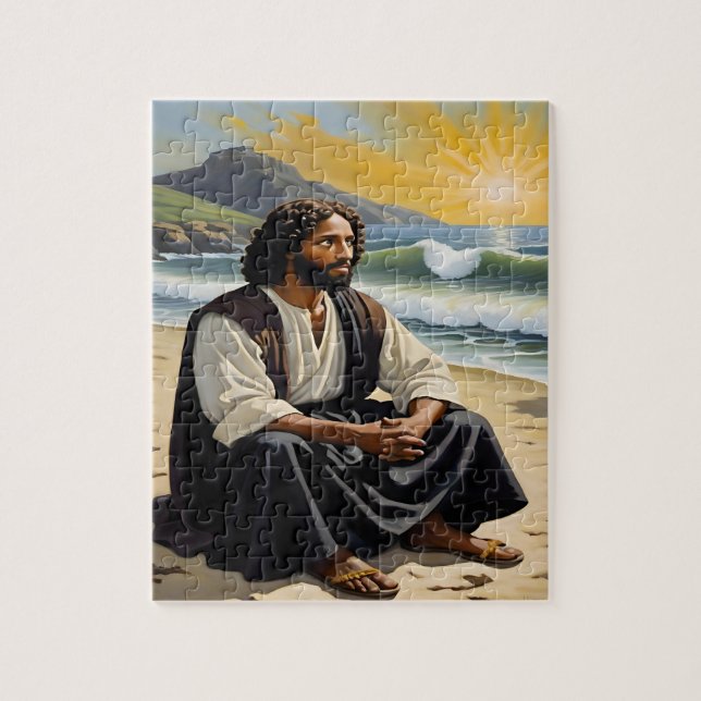 Jesus sitzt am Meeresrätsel Puzzle (Vertikal)