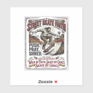 Jesus Skate Longboard Shirt Christlich Aufkleber