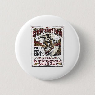 Jesus Skate Longboard Shirt Christlich Button