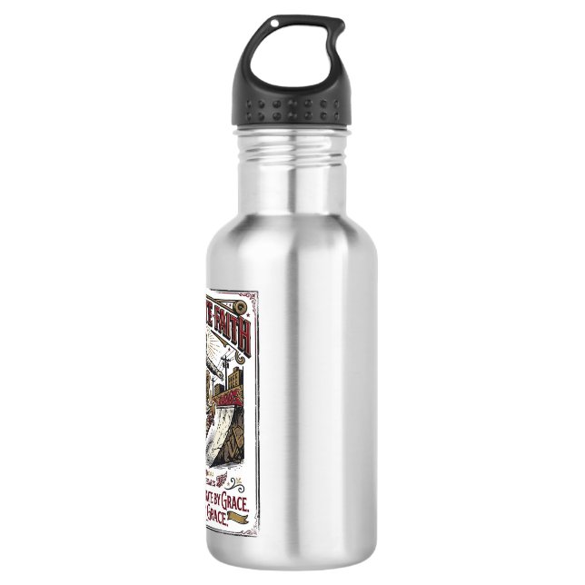 Jesus Skate Longboard Shirt Christlich Edelstahlflasche (Vorderseite)