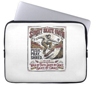 Jesus Skate Longboard Shirt Christlich Laptopschutzhülle