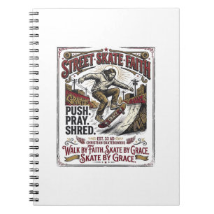 Jesus Skate Longboard Shirt Christlich Notizblock