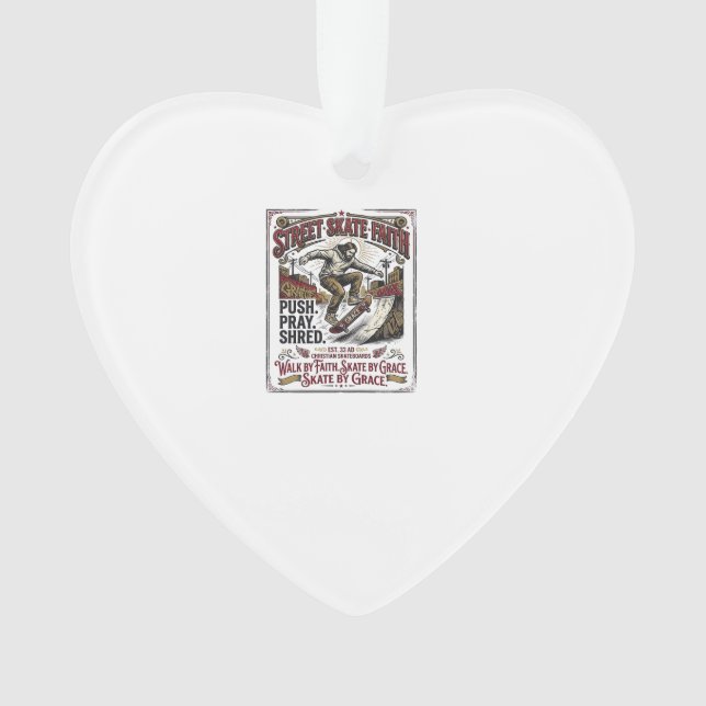 Jesus Skate Longboard Shirt Christlich Ornament (Vorderseite)