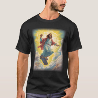 Jesus Skateboarder Himmelskateboard Christlich Uni T-Shirt