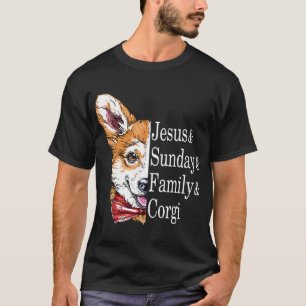 Jesus Sonntag Familie Corgi T-Shirt