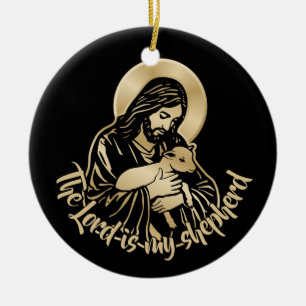Jesus sorgender Hirte Keramik Ornament