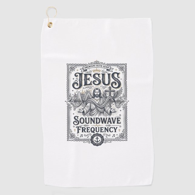 Jesus Soundwave Frequenz Jesus Soundwave Frequenz Golfhandtuch (Vorderseite)