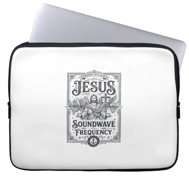 Jesus Soundwave Frequenz Jesus Soundwave Frequenz Laptopschutzhülle (Vorderseite)