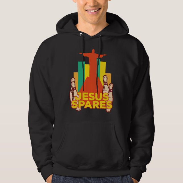 Jesus Spares Bowling Team Christian Hoodie (Vorderseite)