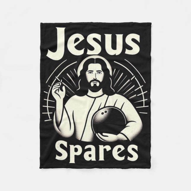Jesus spart Männer Frauen Kinder 10 Button Bowling Fleecedecke (Vorderseite)