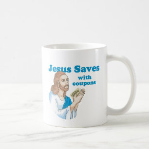 Jesus spart mit Coupons Kaffeetasse