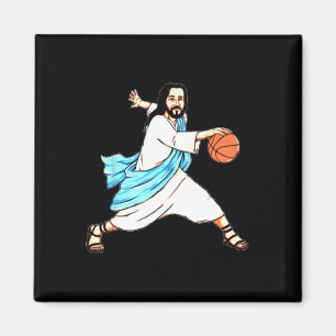 Jesus spielt Basketball Spaß Weihnachten Magnet