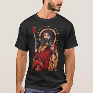 Jesus spielt Gitarre aus Schwermetall T-Shirt