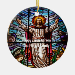 Jesus/Stached Glass Happy Oaster bearbeitbarer Tex Keramik Ornament