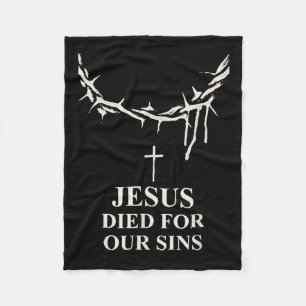 Jesus starb für unsere Söhne Krone von Thorns Kreu Fleecedecke