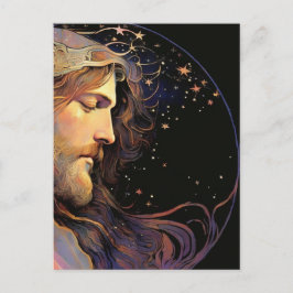 Jesus Stated Glass Postcard Postkarte