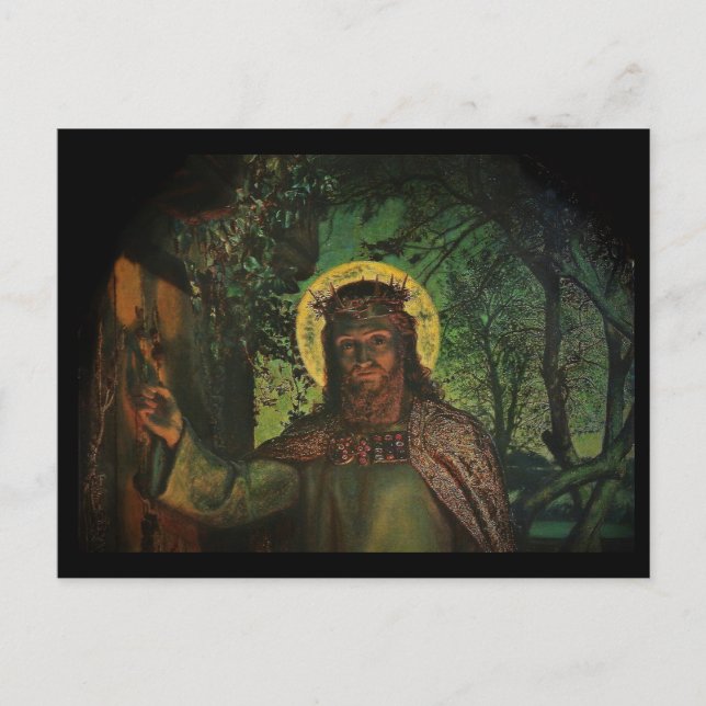 Jesus steht an der Tür und klopft Postkarte (Vorderseite)