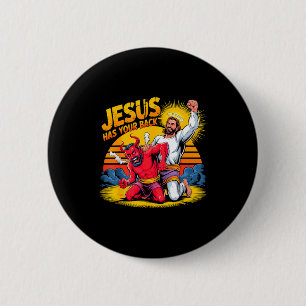 Jesus steht hinter dir Christlicher Glaube Button