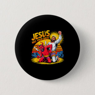 Jesus steht hinter dir, christlicher Glaube Button