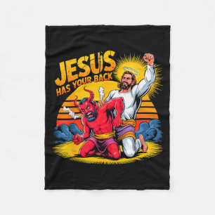 Jesus steht hinter dir, christlicher Glaube  Fleecedecke