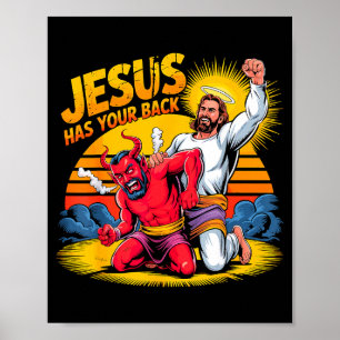 Jesus steht hinter dir, christlicher Glaube Poster
