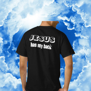 Jesus steht hinter mir Schwarz-Weiß-Christlich T-Shirt