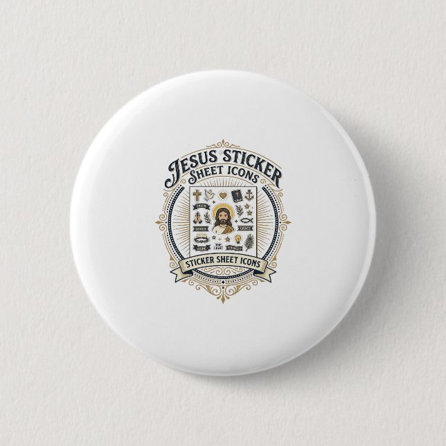 Jesus-Sticker-Set-Icons Jesus-Sticker-Set-Symbol Button (Vorderseite)