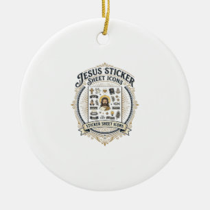 Jesus-Sticker-Set Icons Jesus-Sticker-Set Symbol Keramik Ornament