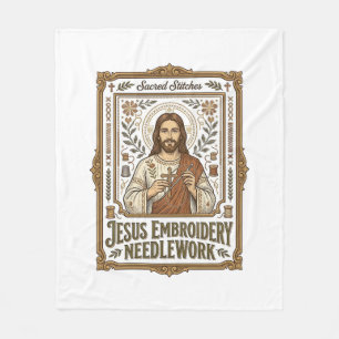 Jesus Stickerei Nadelarbeit Jesus Stickerei Nadel Fleecedecke