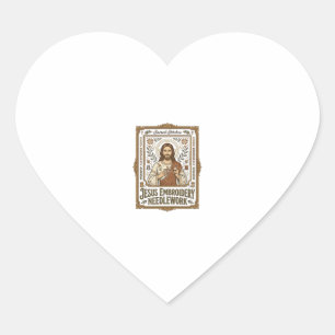Jesus Stickerei Nadelarbeit Jesus Stickerei Nadel Herz-Aufkleber
