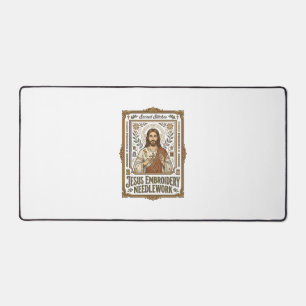Jesus Stickerei Nadelarbeit Jesus Stickerei Nadel Schreibtischunterlage
